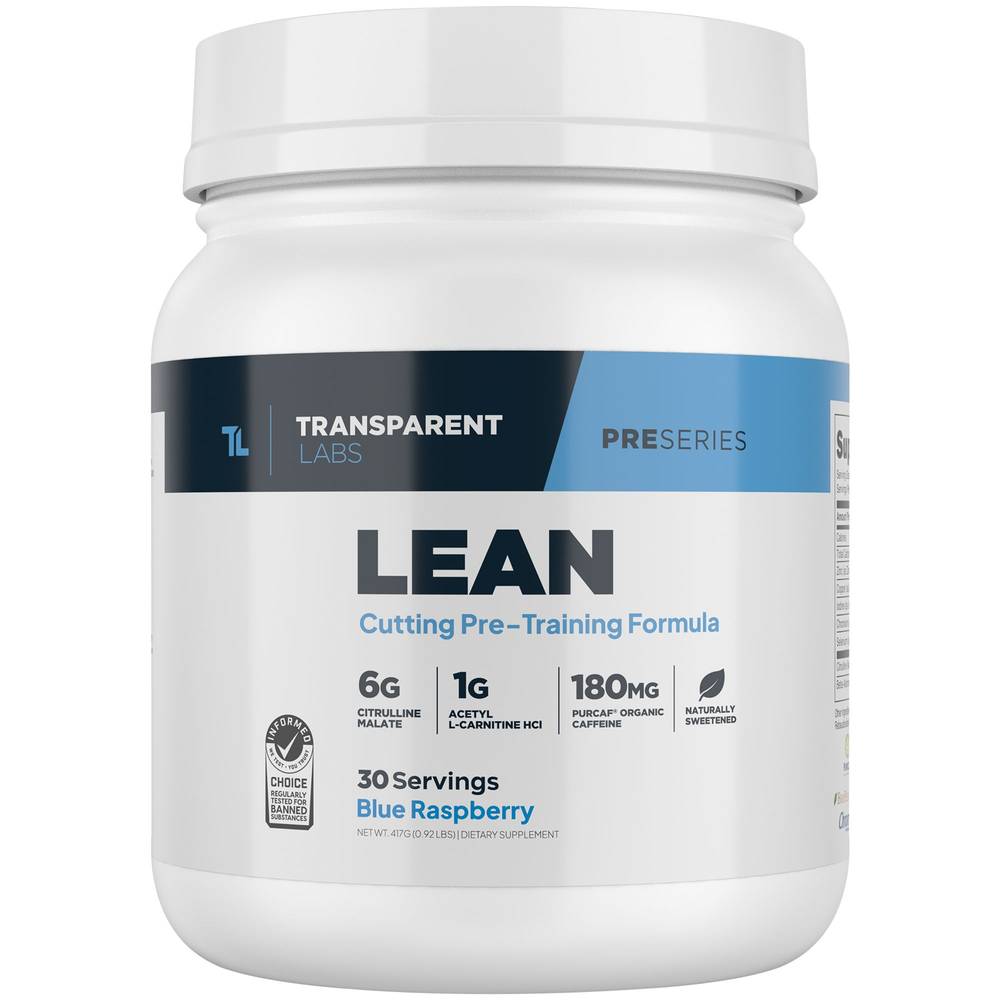 Transparent Labs Preseries Lean Powder, Blue Raspberry (417 g)