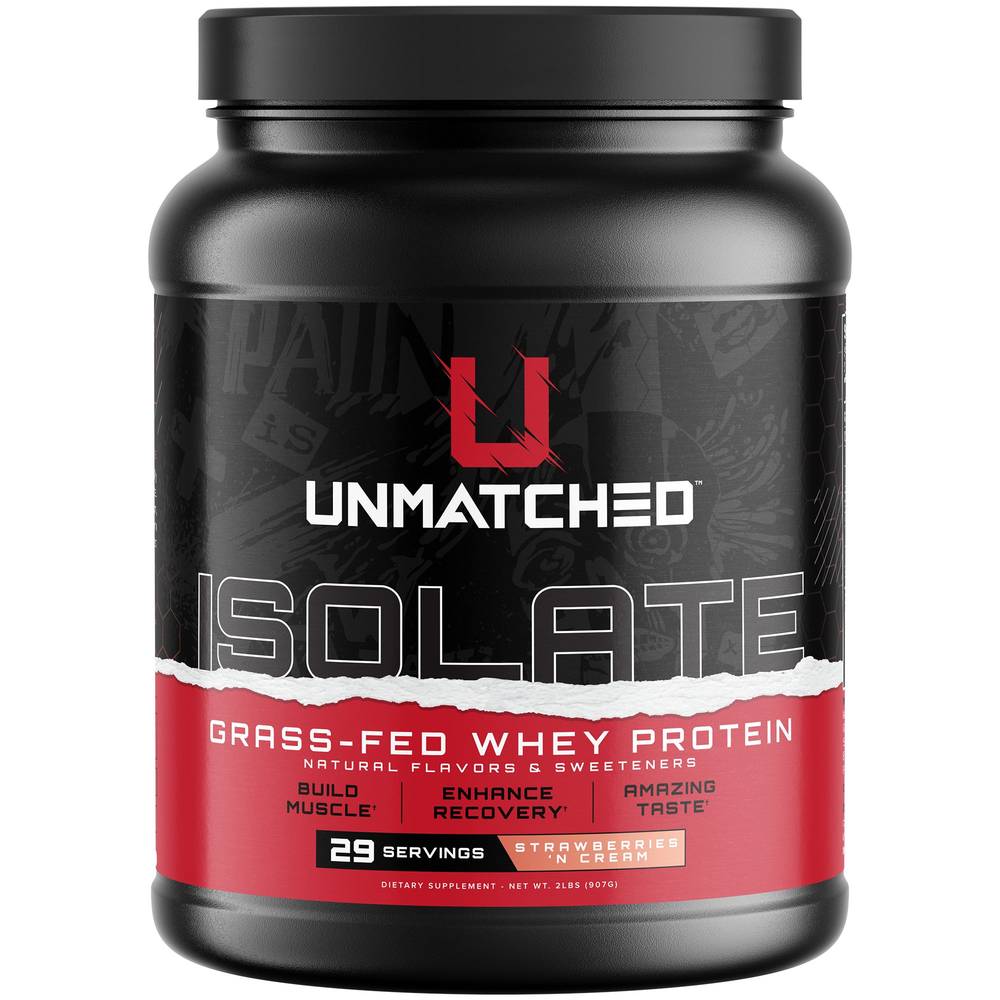 Grass-Fed Whey Protein Isolate - Strawberries 'N Cream (2 Lbs. / 29 Servings)