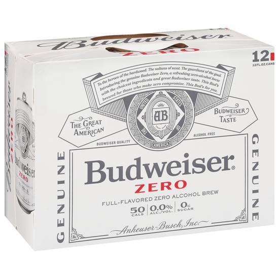 Budweiser Zero Non-Alcoholic Beer (12 pack, 12 fl oz)