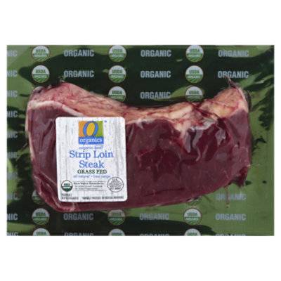 O Organics New York Boneless Steak Grass Fed Beef Top Loin Prepacked - 0.8 Lb