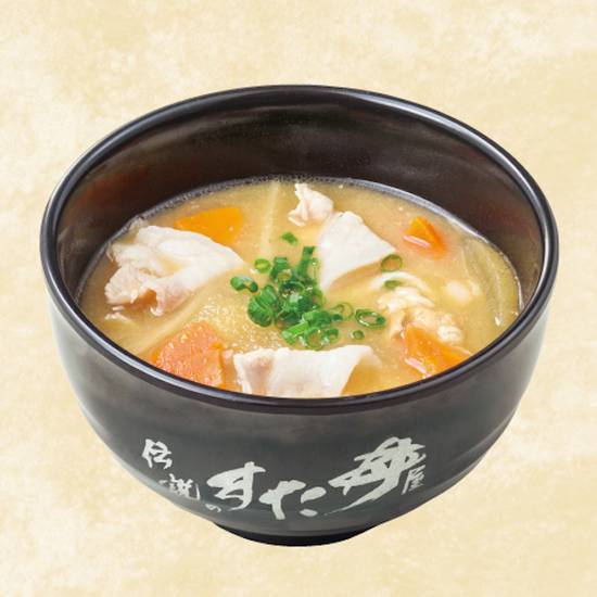 豚汁 Miso soup with pork and vegetables