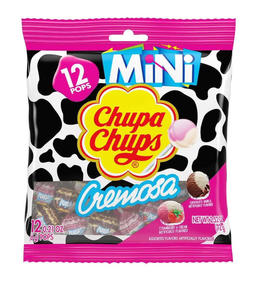 Chupa Chups Mini Cremosa Lollipops, Assorted (0.21 oz, 12 ct)