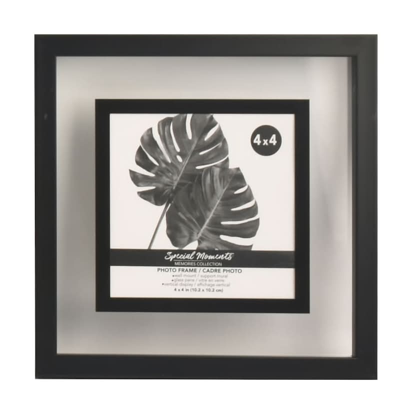 Special Moments Plastic Float Photo Frame, 4x4 in, Black