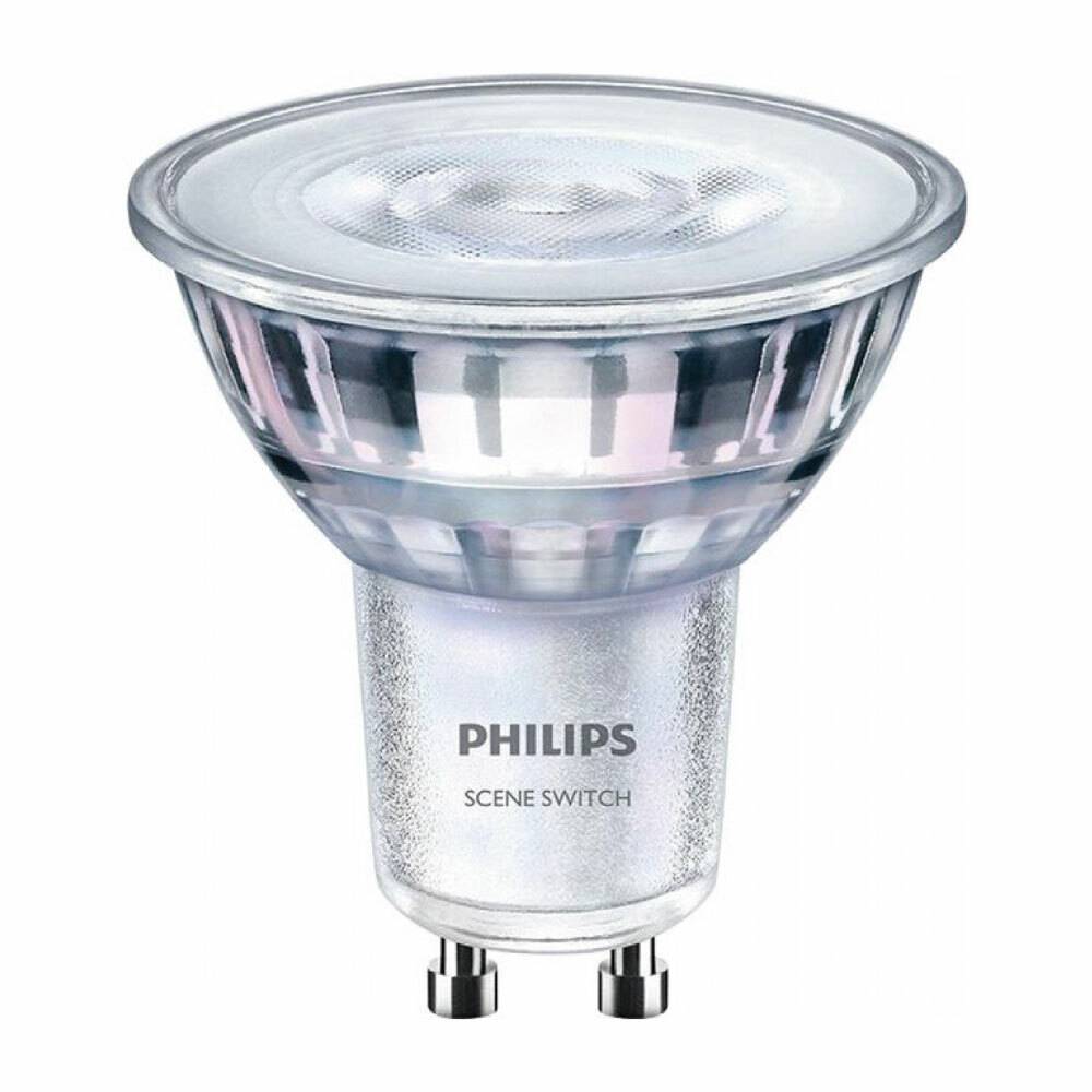 Philips ampolleta led sceneswitch 3 tonos de luz cálida gu10 (1 un)
