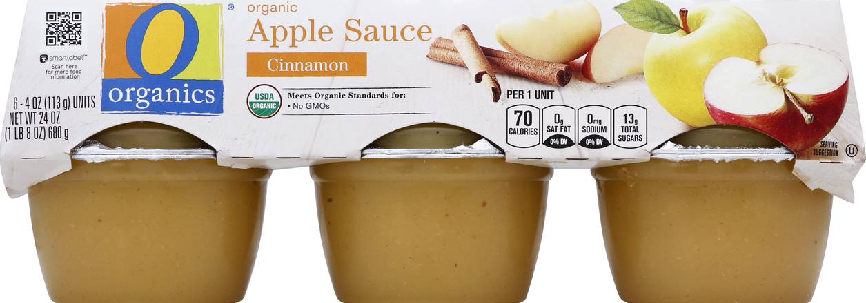 O Organics Organic Cinnamon Apple Sauce Cups (6 ct)
