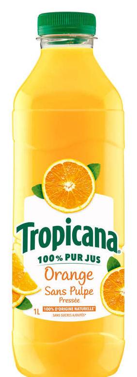 Tropicana Pur Jus D'Orange Sans Pulpe La Bouteille De 1L