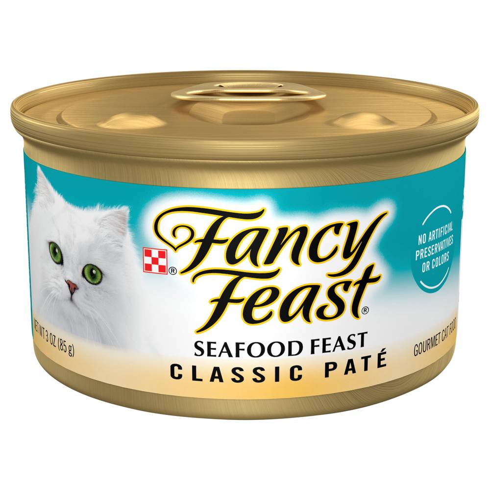 Purina Fancy Feast Classic Cat Food, Seafood Feast (3 oz)