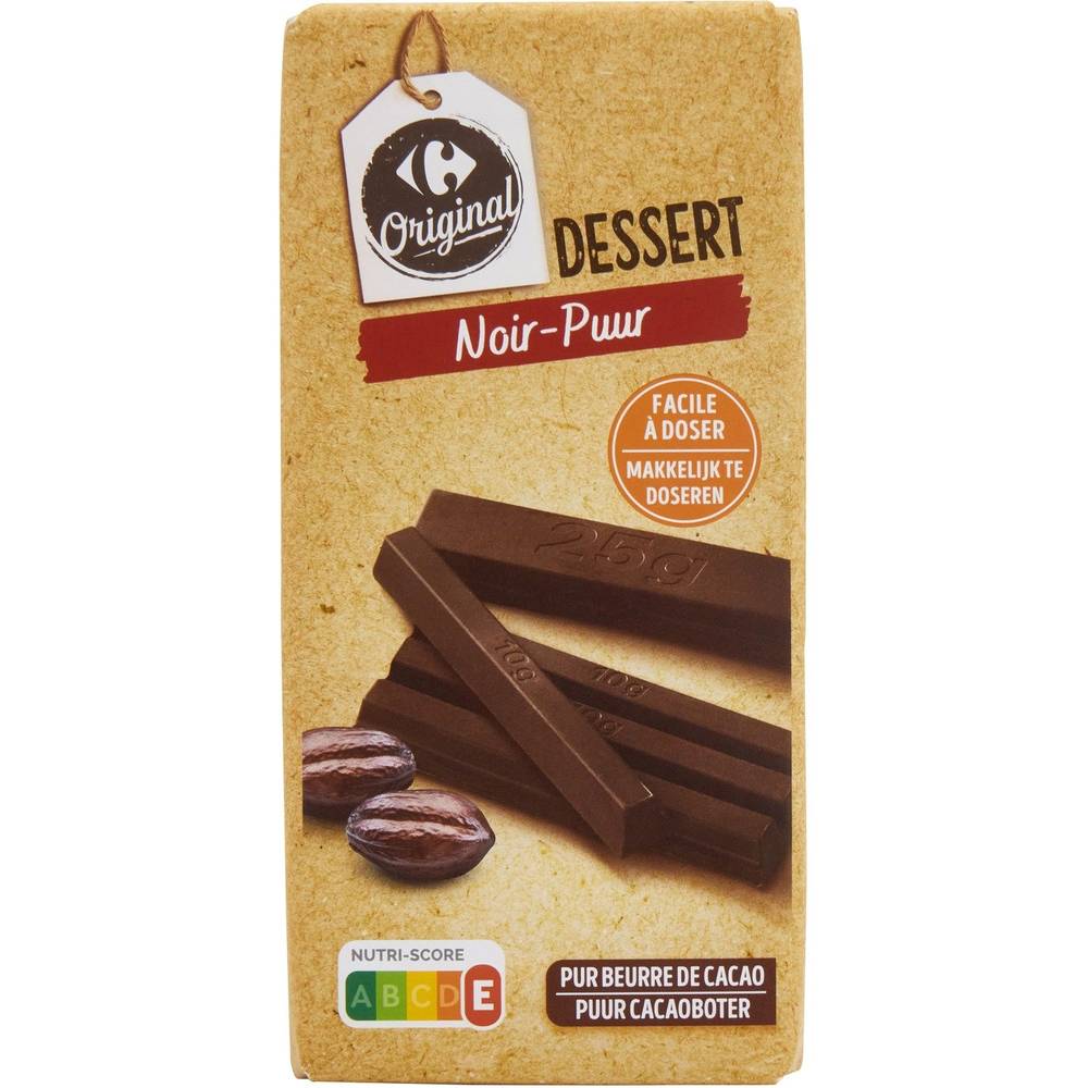 Carrefour Original - Chocolat pâtissier noir dessert (11 x 18,18g)