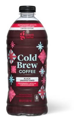 Good & Gather Black Unsweetened Cold Brew Coffee, Peppermint Mocha (48 fl oz)