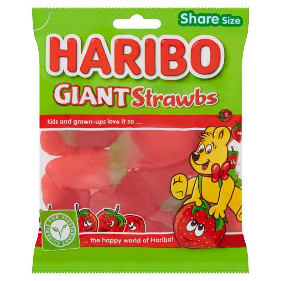 Haribo Strawberry, Giant Strawbs (160g)