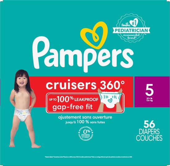 Pampers Cruisers Diapers 360 Size 5 Super