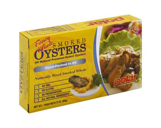 Polar · Fancy Whole Smoked Oysters in Oil Gluten Free (3 oz)