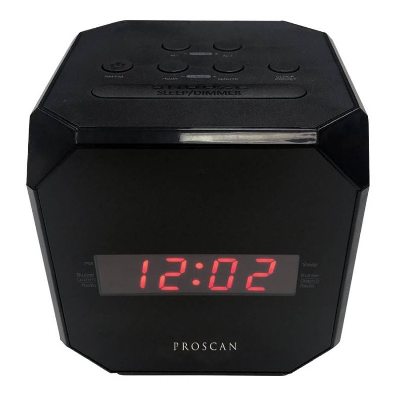 Proscan Pcr1420 Am/Fm Clock Radio, Black