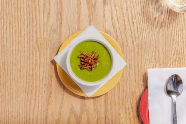 Roasted Poblano & Pea Soup