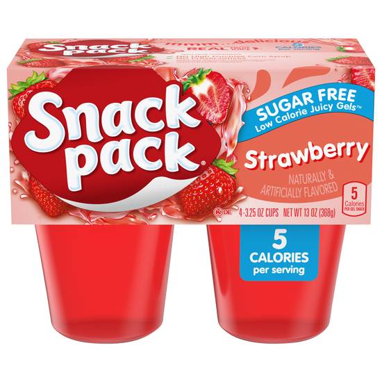 Snack pack Sugar-Free Strawberry Flavored Low Calorie Juicy Gels (4 ct)