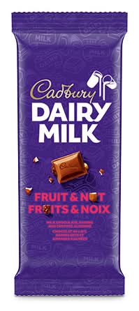 Cadbury Dairy Milk Chocolate Bar, Fruit & Nut (90 g)
