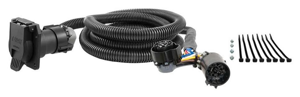 Curt 56000 10' Custom Wiring Extension Harness, 7-Way RV Blade | Camping World