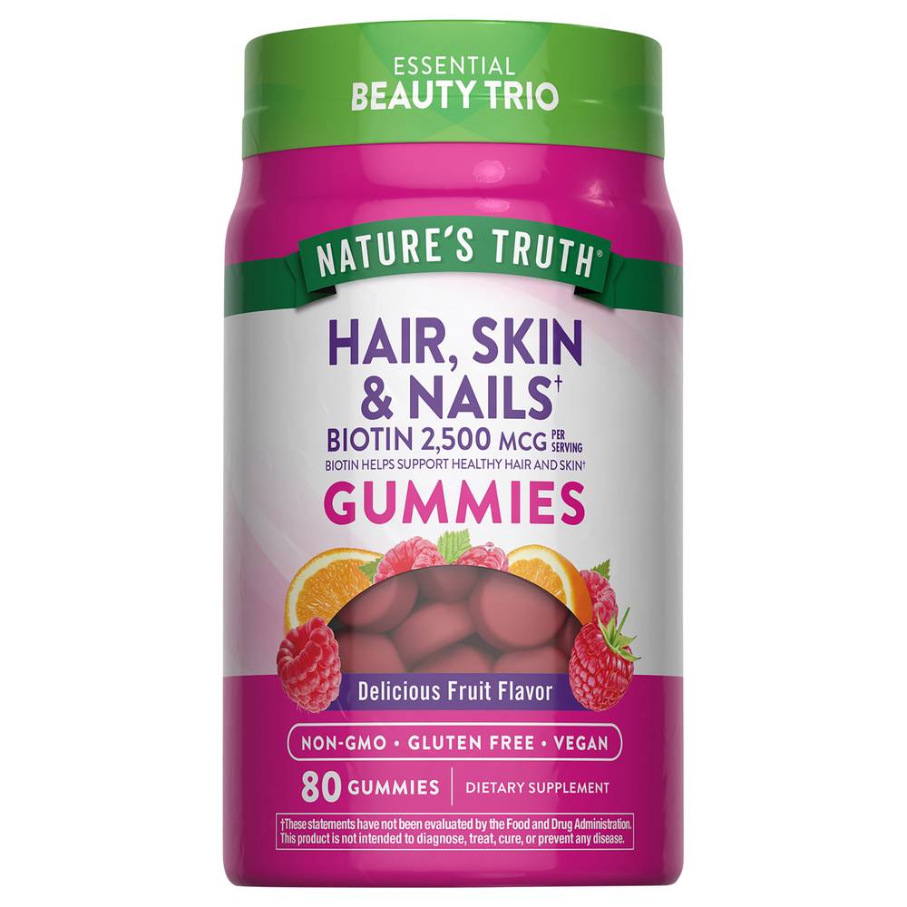 Nature's Truth Fruit Flavor Gummies For Hair, Skin & Nails (8.3 oz, 80 ct)