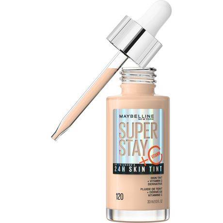 Maybelline Super Stay Up To 24h Skin Tint Foundation Skin-Like Coverage With Vitamin C Shade 112, 120 (30 ml)