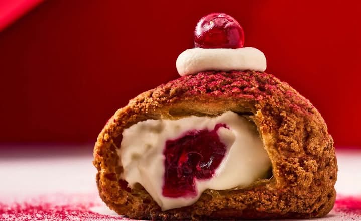Cherry Cream Choux Bun