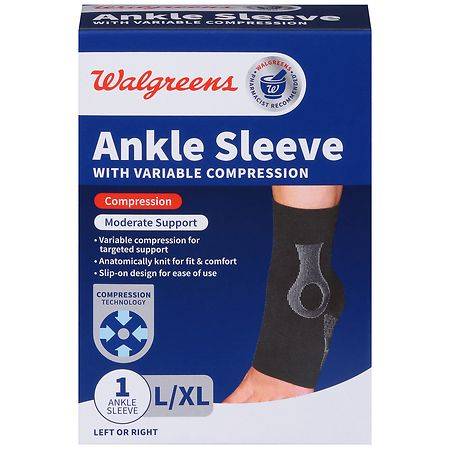 Walgreens Compression Sleeve - Ankle Large / X Large - 1.0 EA