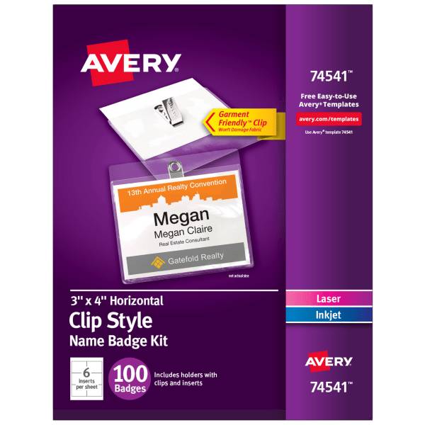 Avery Clip Name Badges