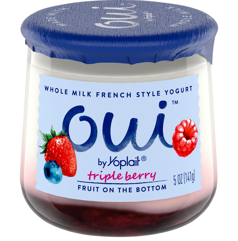 Oui by Yoplait Whole Milk French Style Yogurt, Triple Berry (5 oz)