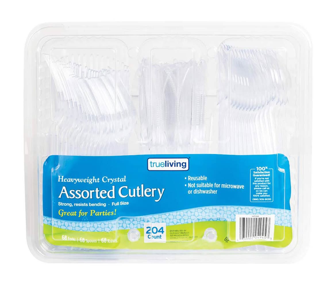 True Living Heavyweight Crystal Assorted Cutlery 204 Ct