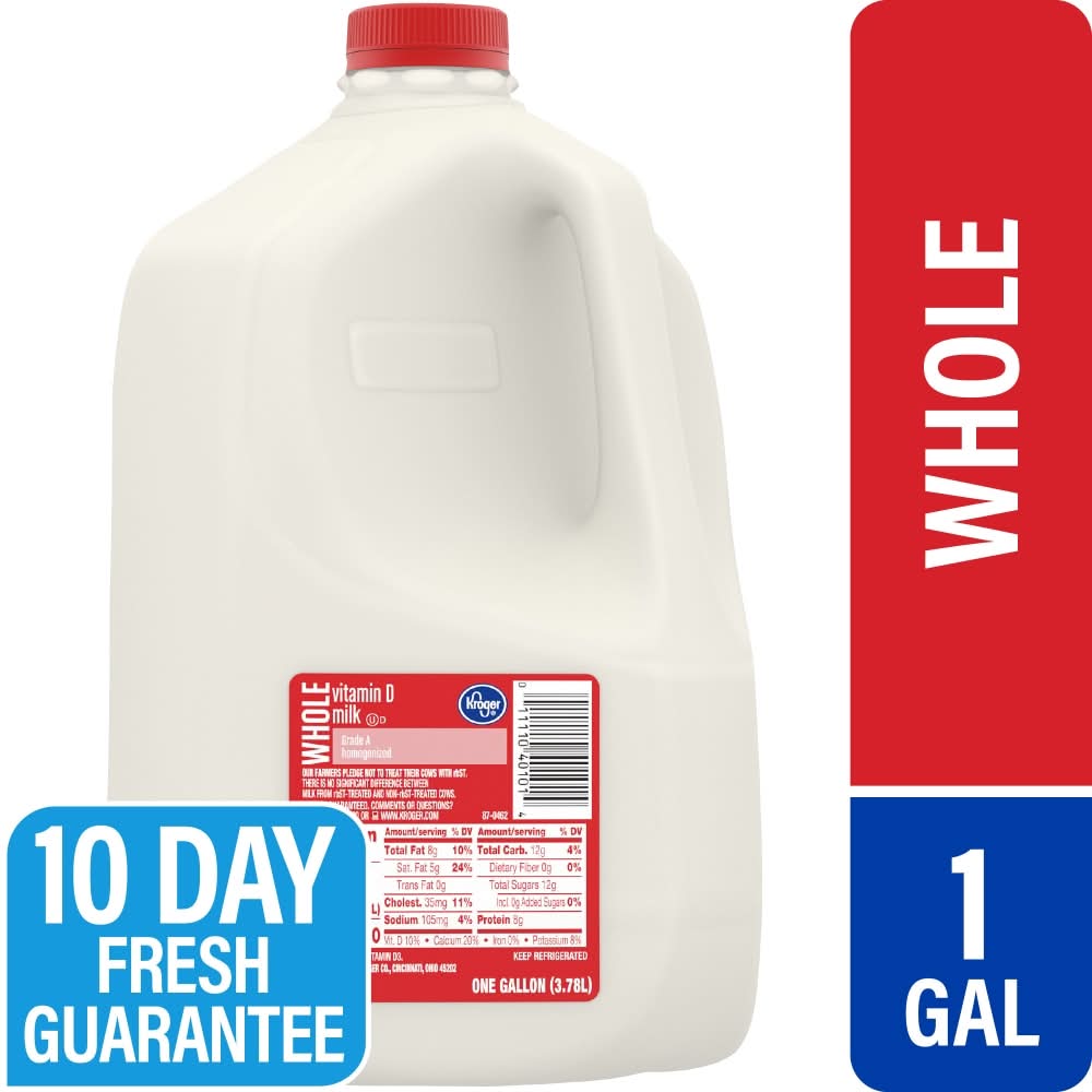 Kroger Grade a Vitamin D Whole Milk (1 gal)