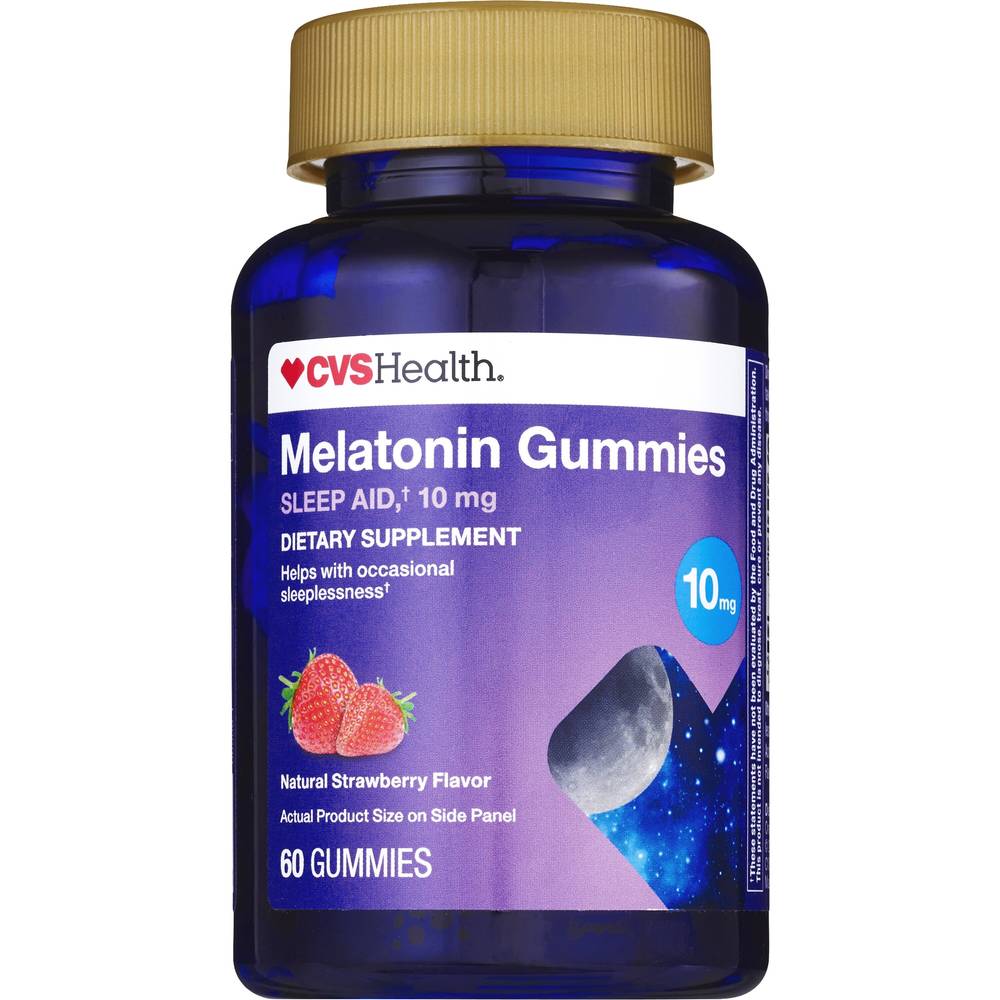 Cvs Health Melatonin 10 Mg Gummies, Strawberry, 60Ct