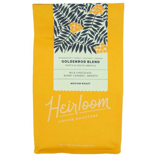 Heirloom Coffee Roasters Organic Goldenrod Blend Medium Roast Whole Bean Coffee