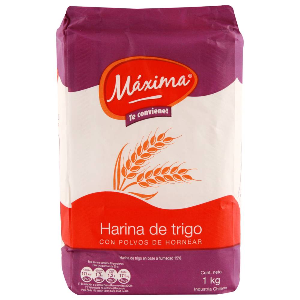 Máxima harina de trigo con polvos de hornear (1 kg)