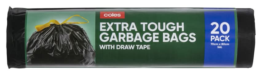 Coles Extra Tough Garbage Bags (20 pack)