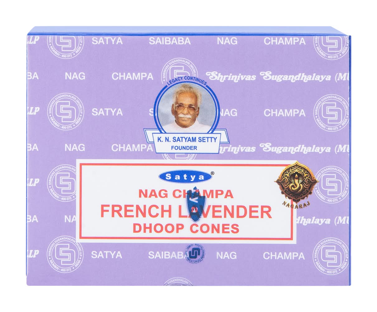 Satya® Nag Champa French Lavender Incense Cones French Lavender