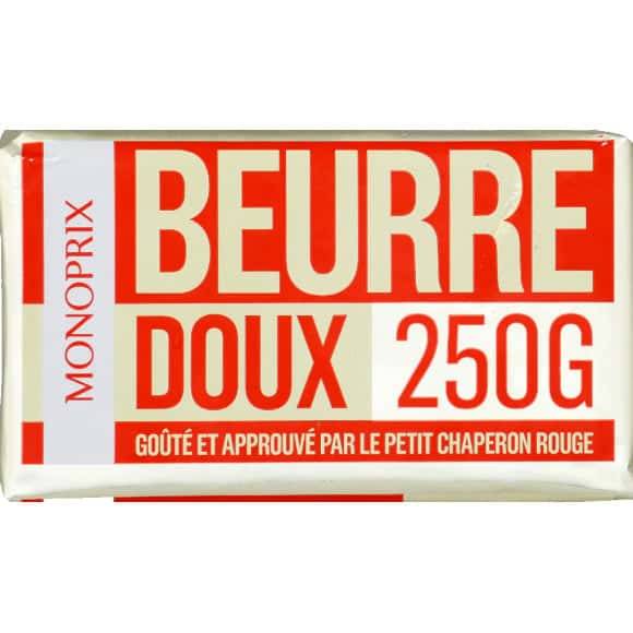 Monoprix Beurre Doux La Plaquette De 250 G