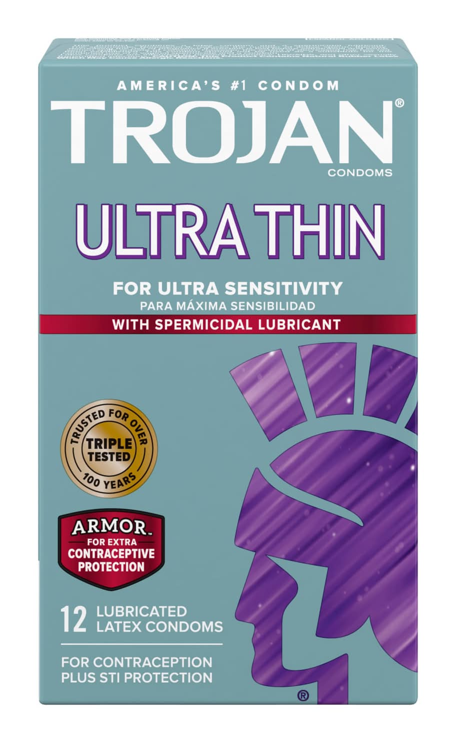 Trojan Ultra Thin With Spermicidal Lubricant Latex Condoms