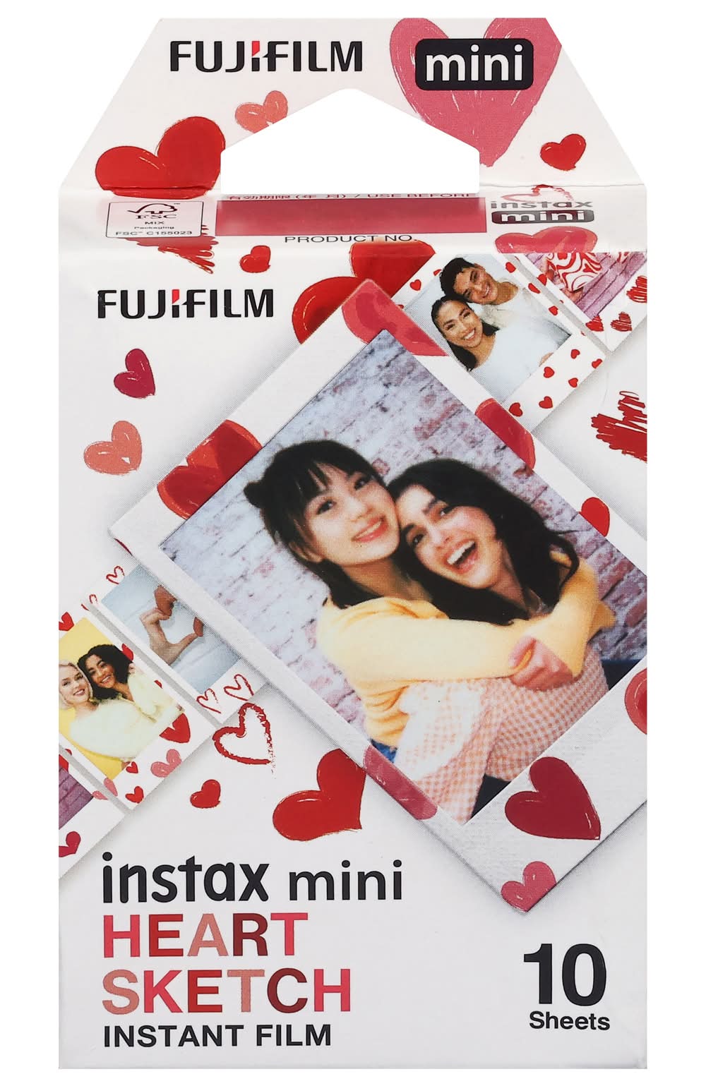 Fujifilm Heart Sketch Instax Mini Instant Film (10 ct)