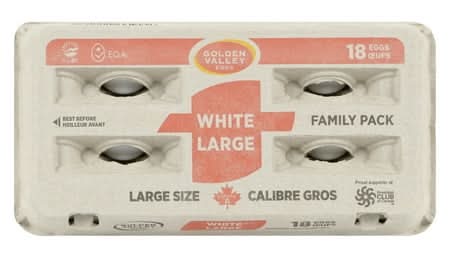 Golden Valley Family pack Eggs, Large, White (18 ct)