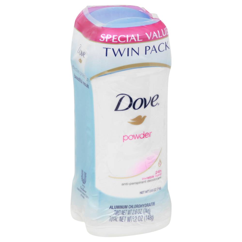 Dove Twin pack Special Value Powder Anti-Perspirant Deodorant (5.2 oz)