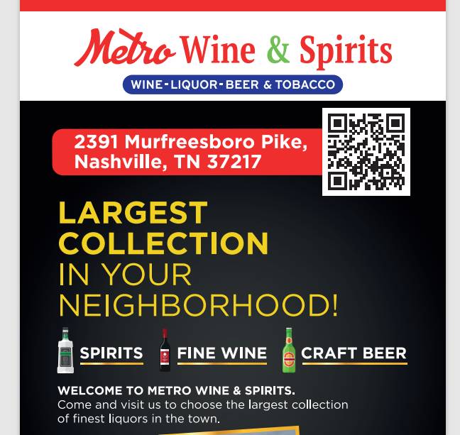 Metro Wine & Spirits Menu Nashville • Order Metro Wine & Spirits