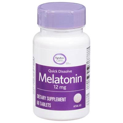 Signature Care Melatonin 12mg Dietary Supplement Tablets
