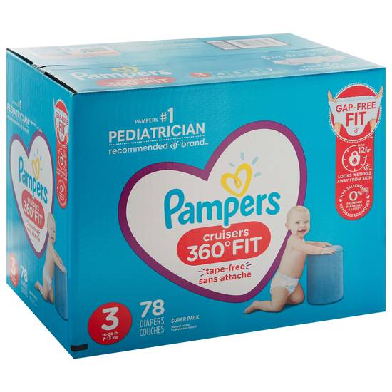 Pampers Size 3 Cruisers 360 Fit Diapers (78 diapers)
