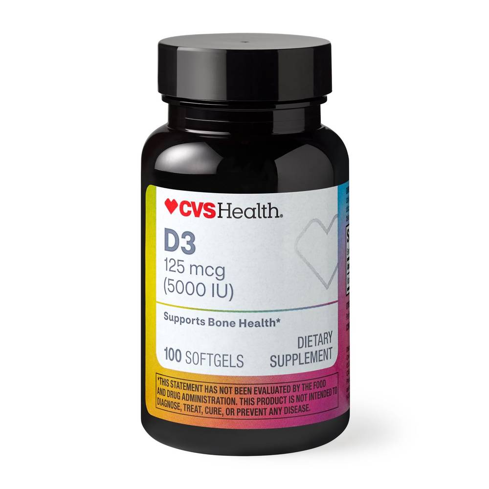 Cvs Health Vitamin D3 Softgels, 100 Ct