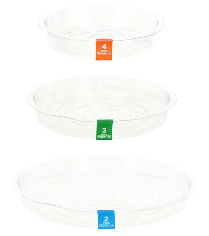 Round Planter Saucers, Assorted Sizes, 1-ct Among 4-pc, 3-pc, And 2-pc Packs.