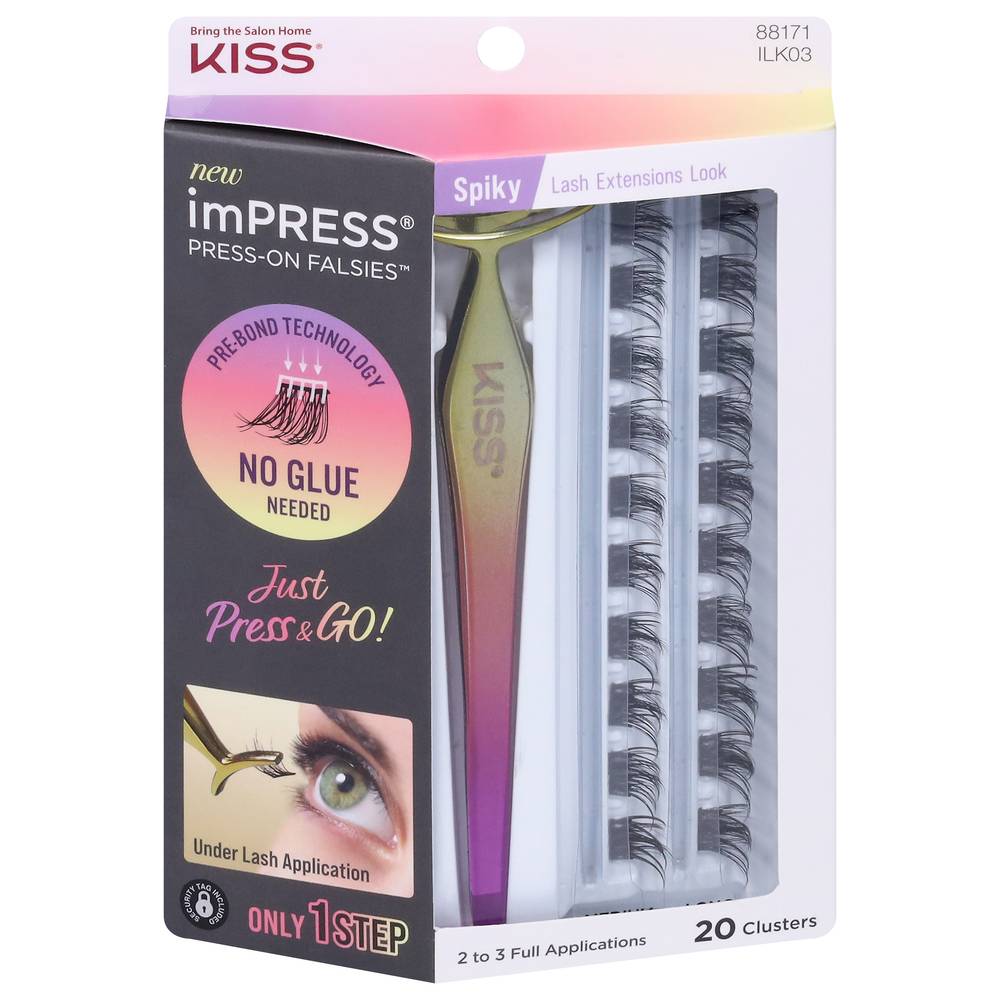 Impress Press-On Falsies Eyelash Clusters Kit Spiky Black (black spiky)