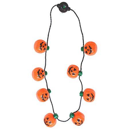 Festive Voice Happy Halloween Jumbo Flashing Pumpkin Necklace