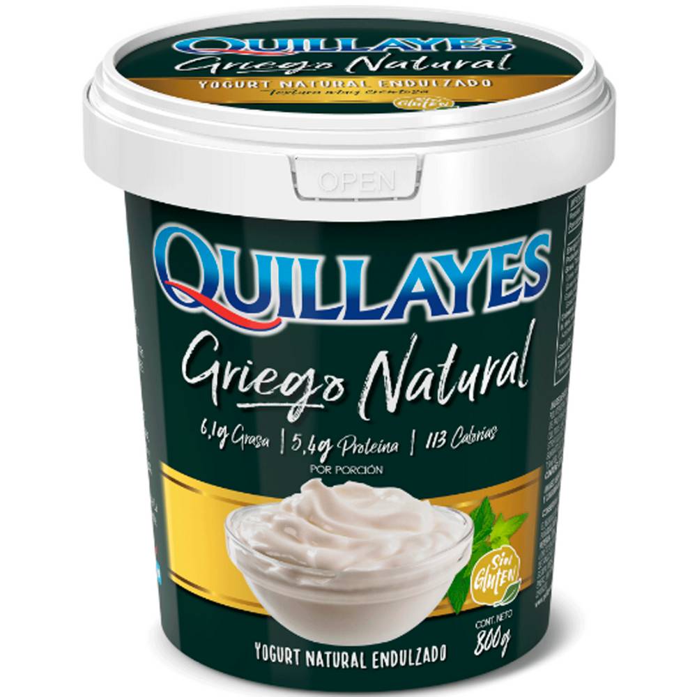 Quillayes yogurt griego natural endulzado (800 g)