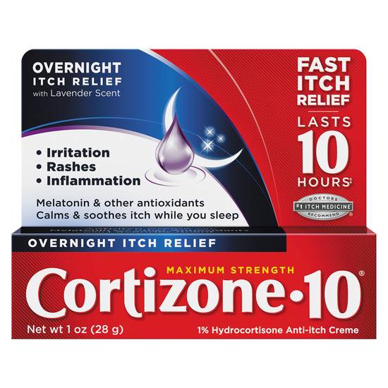 Cortizone-10 Overnight Itch Relief Lasts 10 Hrs Lavender Scent (1 oz)