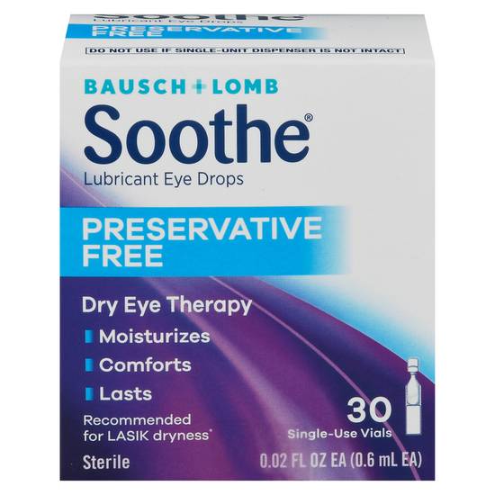Bausch + Lomb Soothe Lubricant Preservative Free Eye Drops