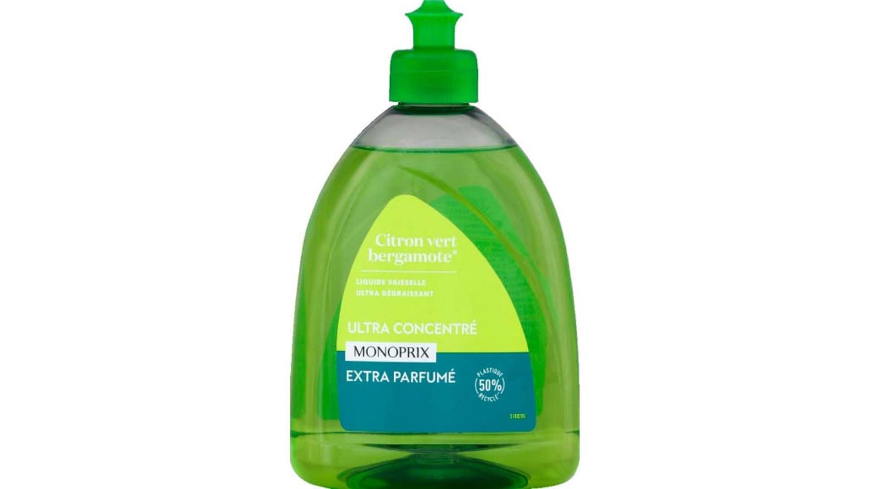 Monoprix - Liquide vaisselle ultra dégraissant citron vert bergamote (500ml)